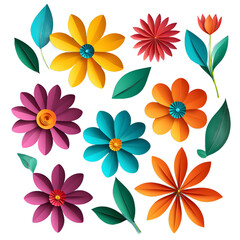 Obraz premium Blooming Paper Paradise - AI Generated transparent PNG