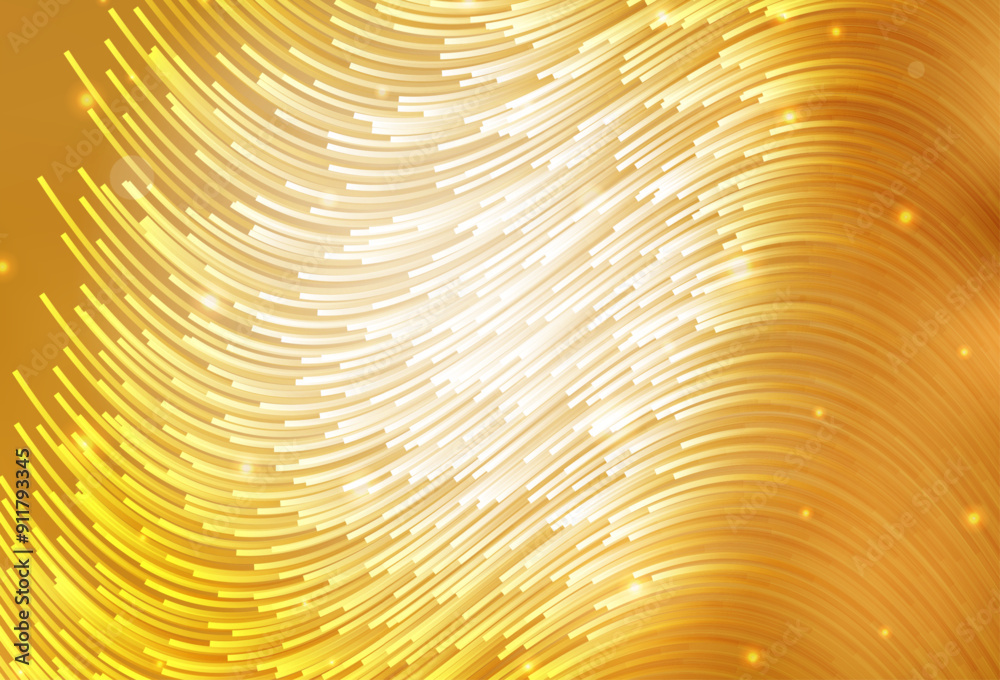 Wall mural light orange vector template with curved lines.