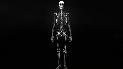 minimalist skeleton wallpaper with a simple, white skeleton outline on a solid black background