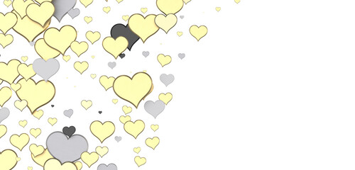 Falling love heart confetti 3d illustration