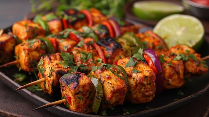 indian cuisine, dishes like paneer tikka and chicken tikka masala in india