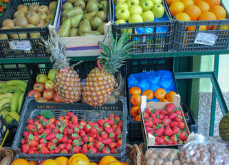 stand with traditional fruit on the street