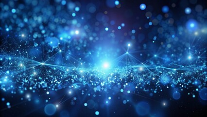 Obraz premium Dark blue and glow particle abstract background