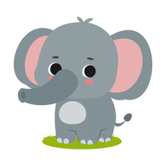 Cute elephant illustration isolated on white background