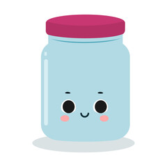 Cute jar illustration isolated on white background