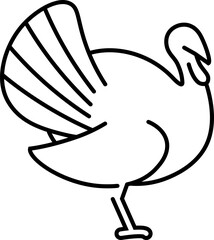 Turkey icon. Thanksgiving symbol. Linear style.