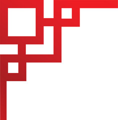 Obraz premium Red geometric shape forming an abstract right corner element