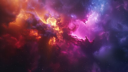Fototapeta premium 3D render of a colorful cosmic nebula with swirling gases and stardust