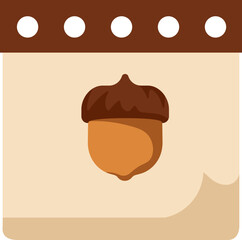 Calendar icon. Thanksgiving symbol. Flat style.