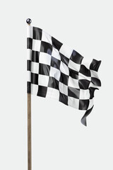 Fototapeta premium Checkered flag isolated on white. High quality photo