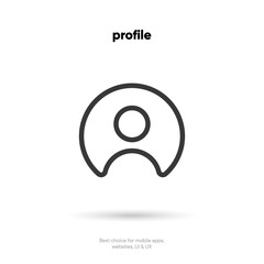 Obraz premium Profile picture icon human symbol. Man and women sign. People, person, user profile avatar icon emblem symbol pictogram. Contact icon with white background for UI UX, mobile app, social media, website