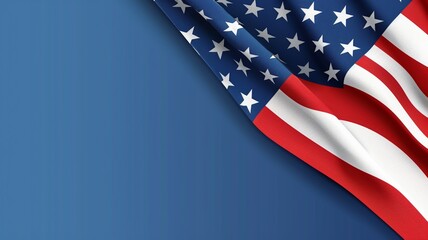 Fototapeta premium This digital illustration of the United States flag features a vibrant color palette, highlighting the contrast between the red and white stripes, the bright stars, and the deep blue field