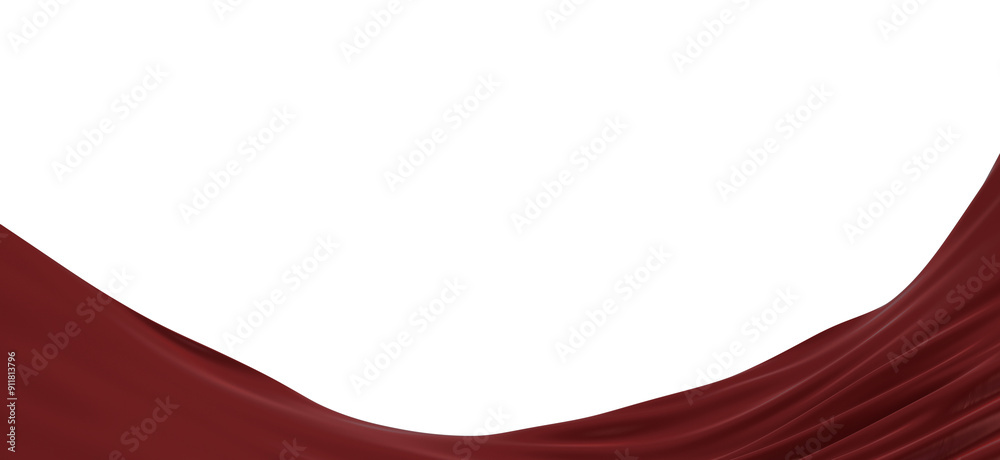 Wall mural smooth and shiny red cloth 3d