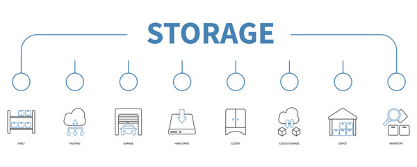 storage banner web icon vector illustration concept