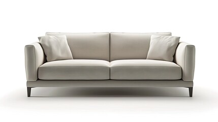 Fototapeta premium Contemporary White Sofa with Cushions
