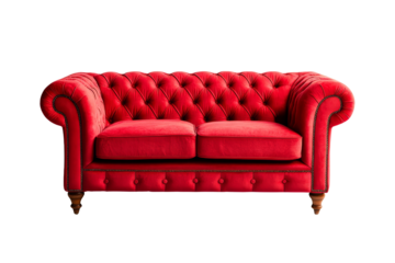 Red Velvet Chesterfield Sofa