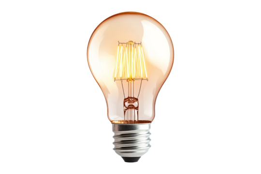 Glowing Light Bulb Isolated
