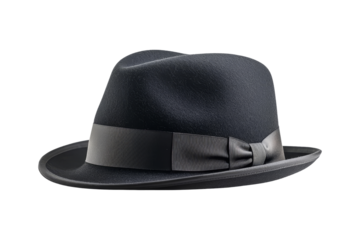 Black Fedora Hat with Ribbon
