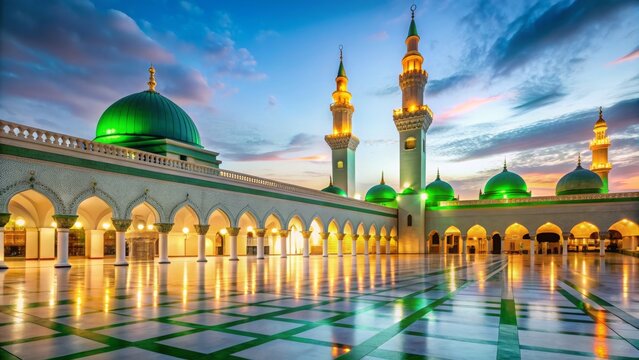 Milad un Nabi celebration at a beautiful mosque, Islam, Prophet Muhammad, mosque, Milad un Nabi, decoration
