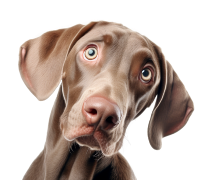 Surprised Brown Weimaraner Dog Portrait