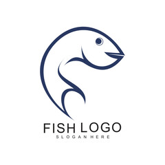 Obraz premium Fish logo design simple concept Premium Vector