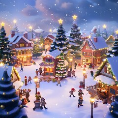 Chrismas house village tree season celebration snow house winter santa claus, 