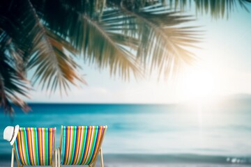 Summer vacation tropical beach with chair