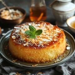 Coconut Cake with Honey Glaze