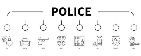 police banner web icon vector illustration concept
