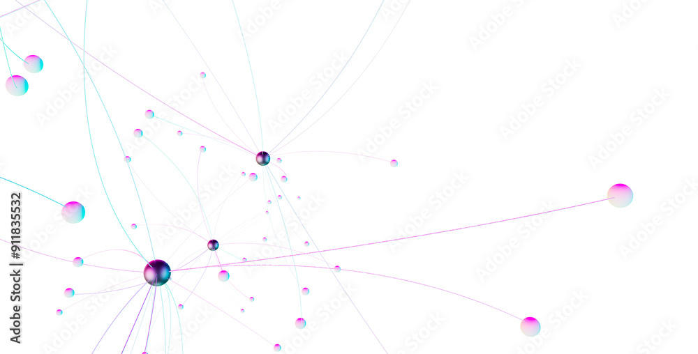 Aufkleber Abstract digital background of points and lines. Glowing plexus. Big data. Network or connection.