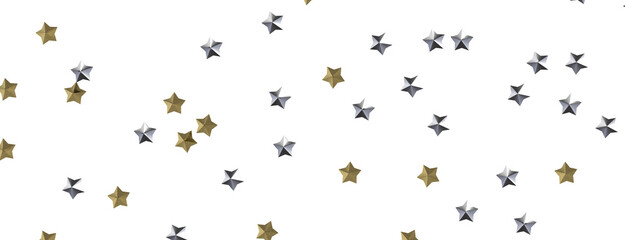 Fototapeta premium Stellar Symphony: Embark on a Visual Journey with 3D Gold Stars Rain