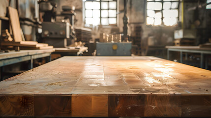 empty wooden board in a modern workshop