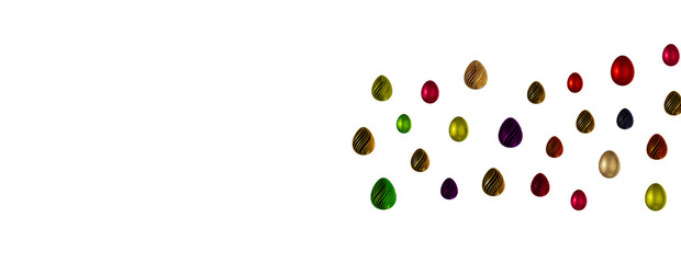 colorful eggs on white background