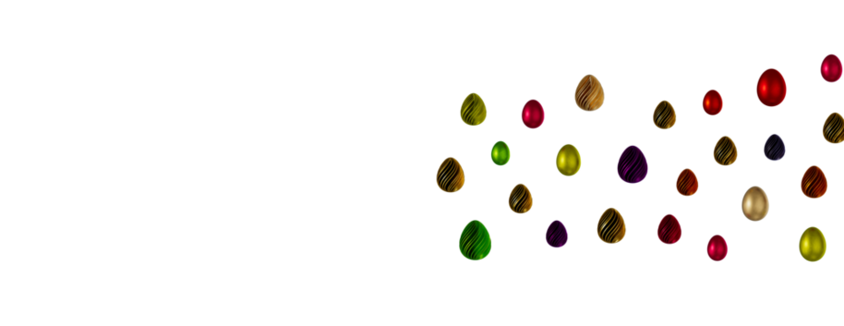 colorful eggs on white background