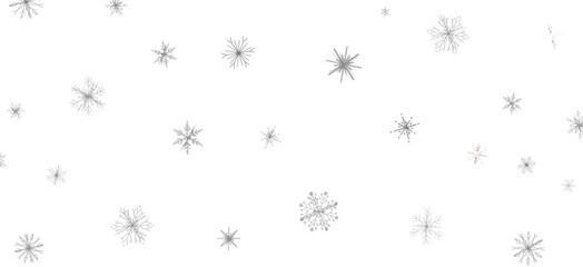Magical Snowfall: Brilliant 3D Illustration Showcasing Descending Christmas Snowflakes