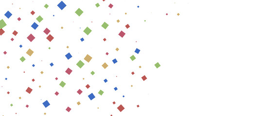 Fototapeta premium Colorful assorted confetti with serpentine on white