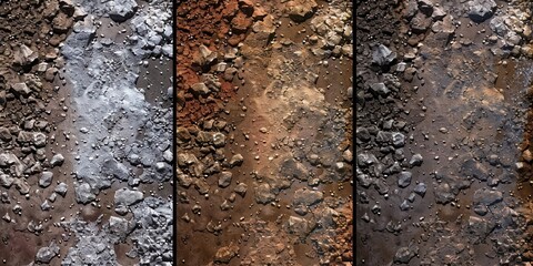 The Diversity of Soil Texture. Salty, alkaline, and infertile soil exploration concept
