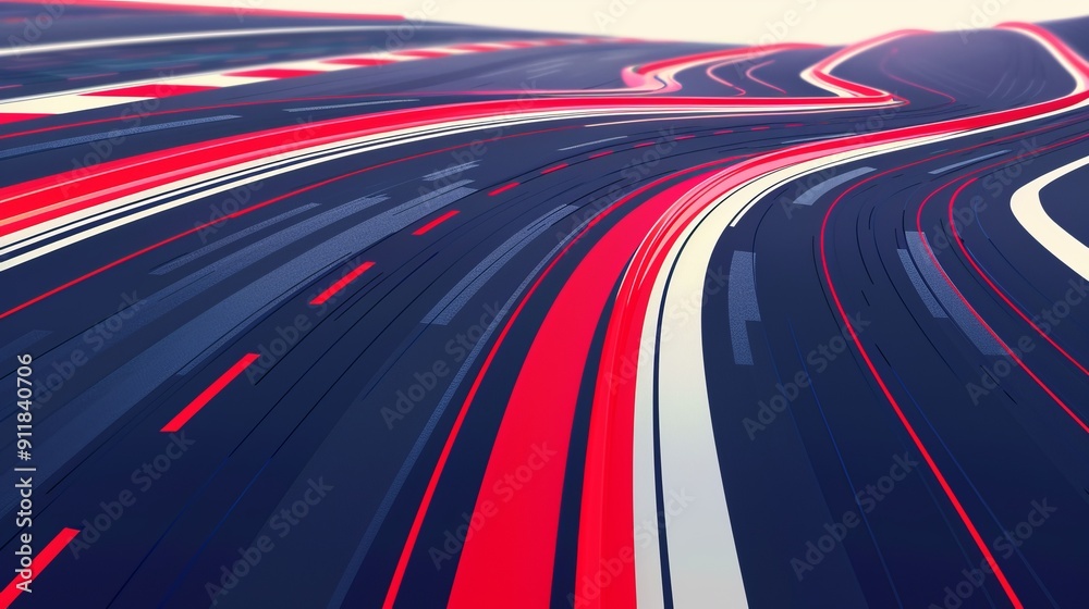 Wall mural abstract highway with dynamic curves and vibrant colors