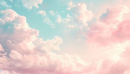 pink pastel aesthetic fluffy cloud blue sky background