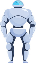 Powerful, futuristic robot is standing guard, ready to protect and serve