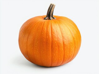 Obraz premium A close-up of a single orange pumpkin on a white background