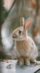Fototapeta premium rabbit isolated on metal background