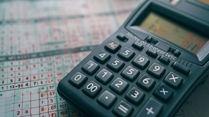 Calculator on statistical data sheets, analytical tools