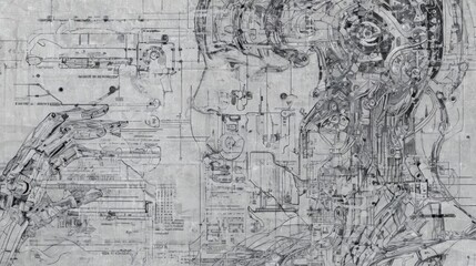 Obraz premium Detailed Portrait of a Mans Face and Body