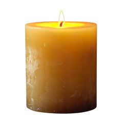 A Lit Wax Candle With No Background