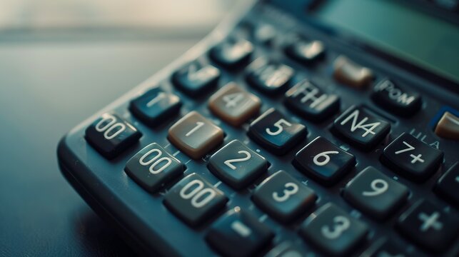 Old-style calculator with prominent numeric buttons