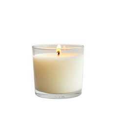 A Lit Wax Candle With No Background