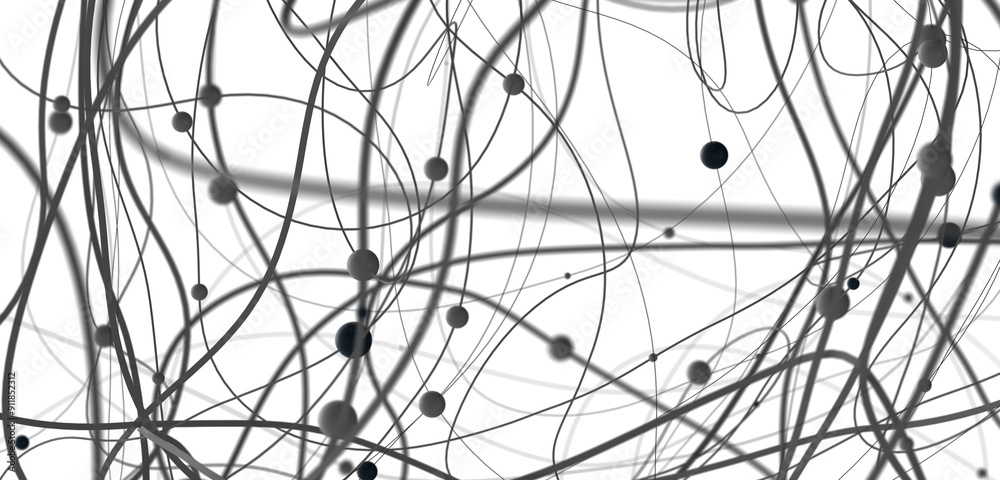 Poster Falling cyber particles. Big data stream. 3d