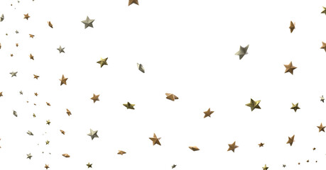 Shimmering Starry Christmas: Spectacular 3D Illustration Showcasing Falling Holiday Stars