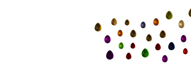 colorful eggs on white background